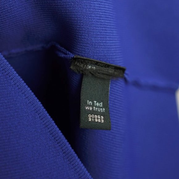 Ted Baker Royal Blue Frill Ponte-Knit Top - Picture 9 of 9